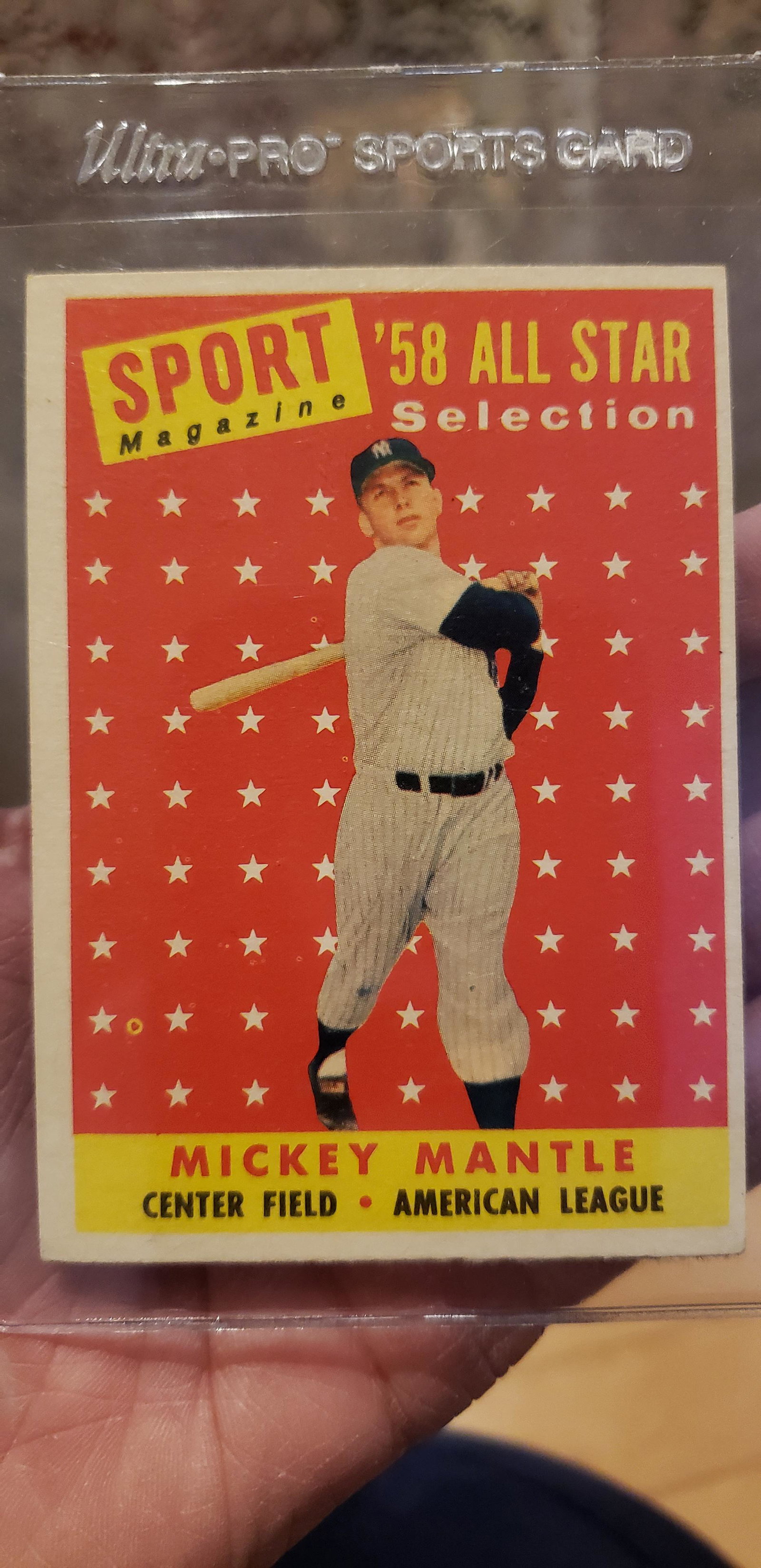 1958 Mickey Mantle All Star Baseball Card (1 of 4)