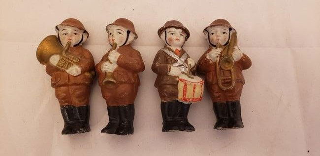 Bisque Frozen Charlotte Military Band Figures (1 of 4)