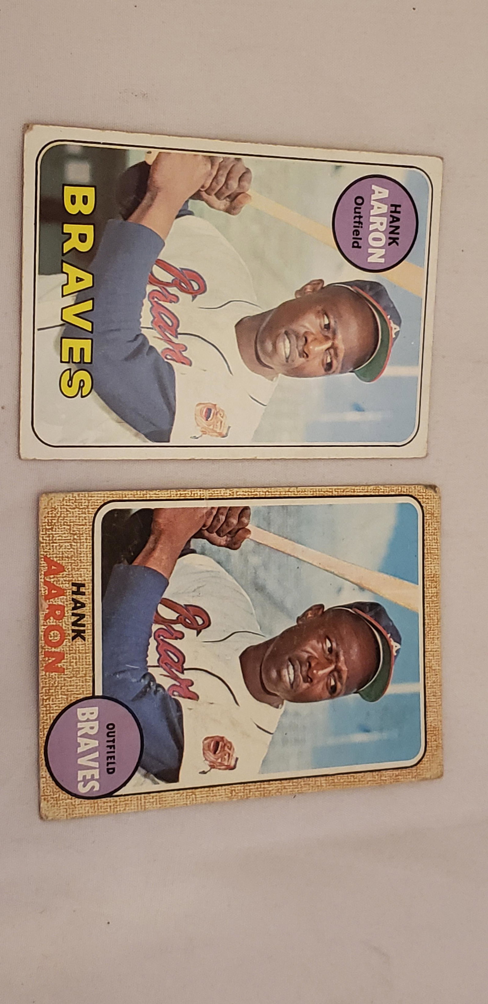 1968 1969 Topps Hank Aaron lot VG Cards (1 of 2)