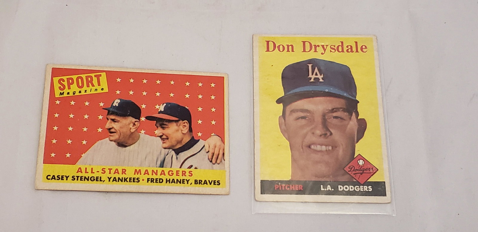 1958 Topps Baseball Lot Don Drysdale Casey Stangle VG/EX: 1958 Topps Baseball Lot Don Drysdale Casey Stangle VG/EX Buyers Premium is 20% In-House Shipping is Available for this item You will receieve a SECOND invoice from Paypal TO YOUR EMAIL ADDRESS for shi