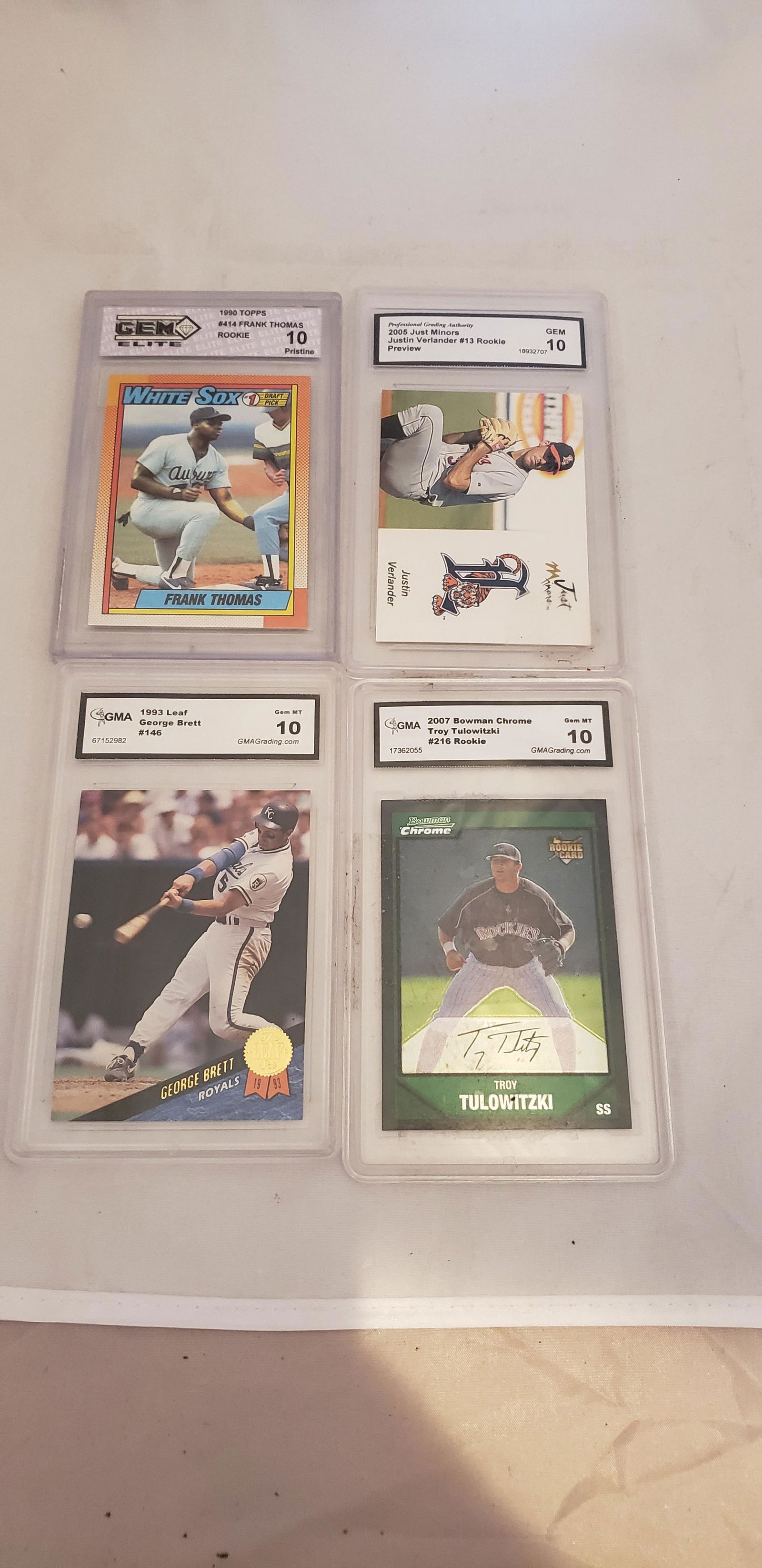 Lot of Graded Baseball Cards with Frank Thomas Rookie (1 of 2)