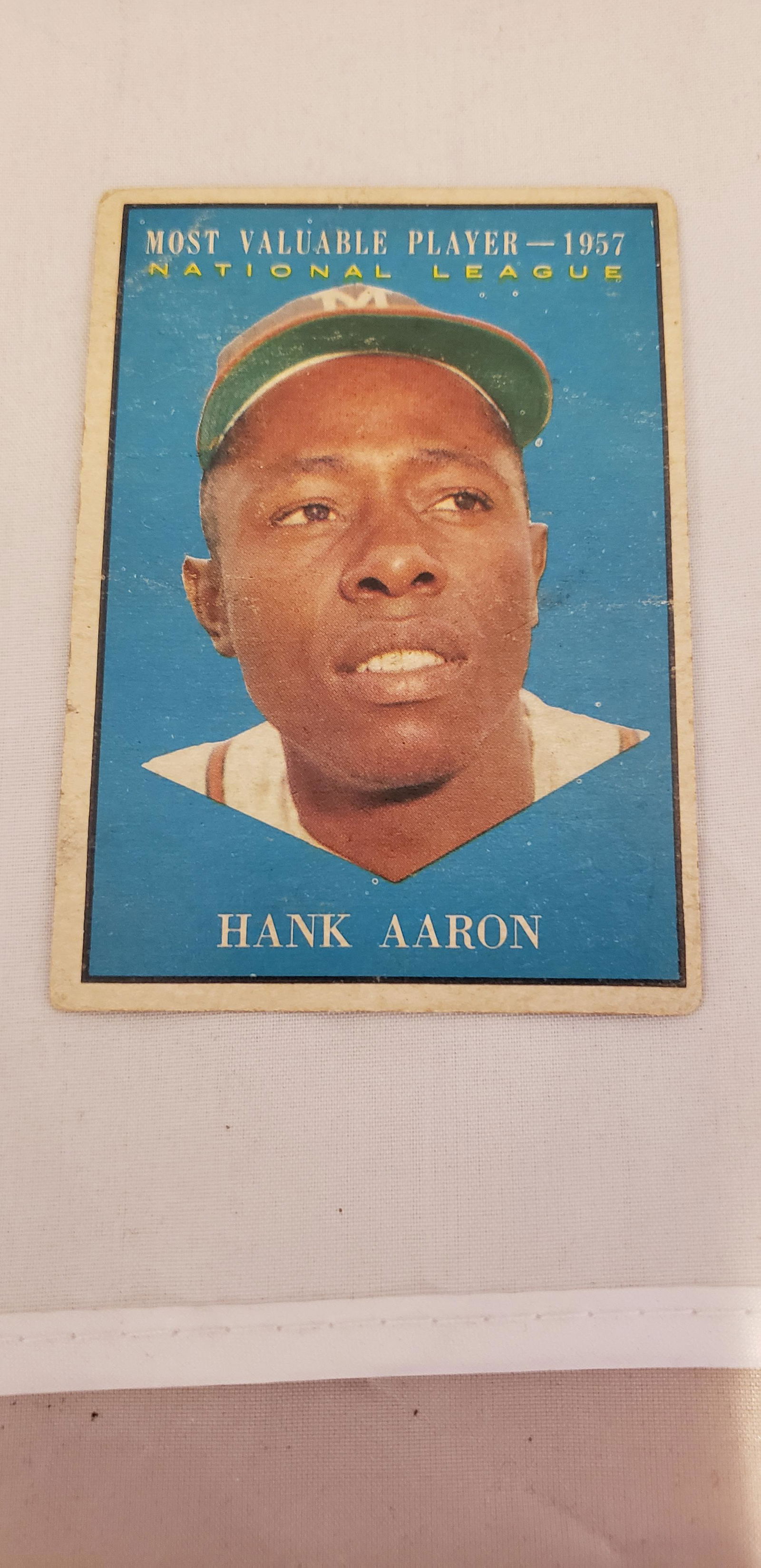 1961 Topps #484 Hank Aaron MVP Fair Condition (1 of 2)