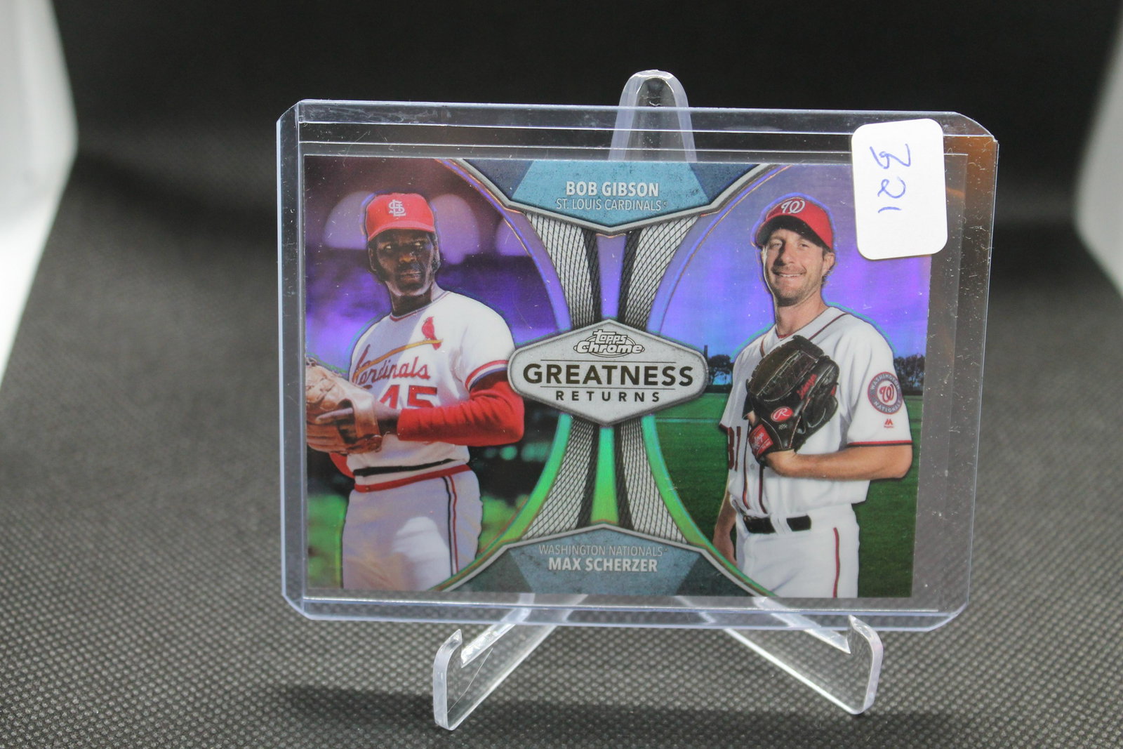 Max Scherzer/Bob Gibson Topps Chrome Greatness Returns: Baseball Card