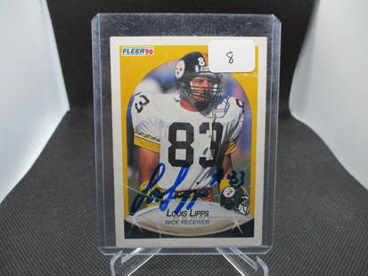 Louis Lipps Fleer '90 Auto: Football Card