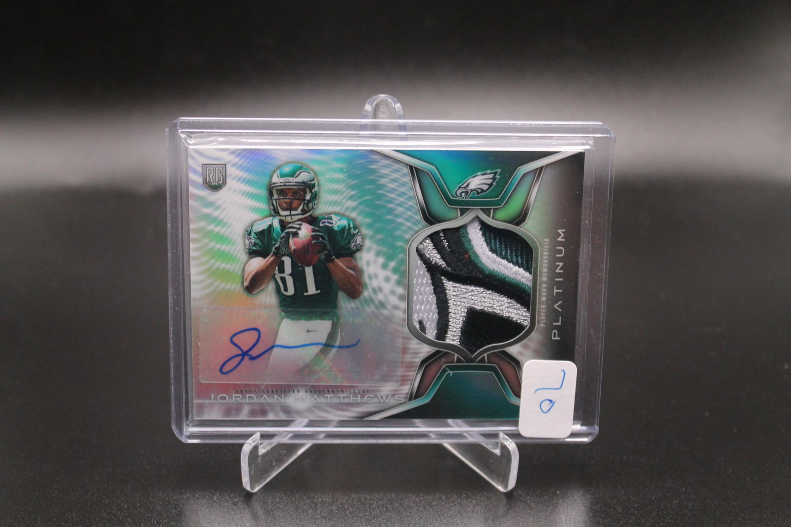 Jordan Matthews Topps Platinum Rookie Patch Auto (1 of 1)