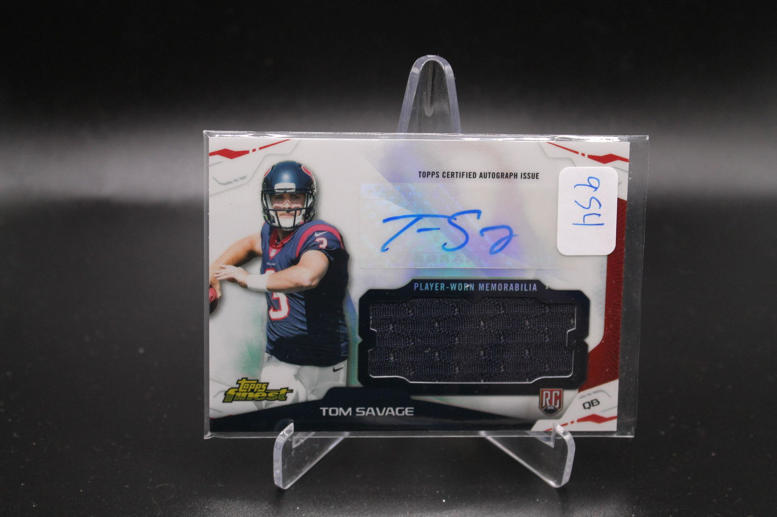 Tom Savage Topps Finest Auto/Patch (1 of 1)