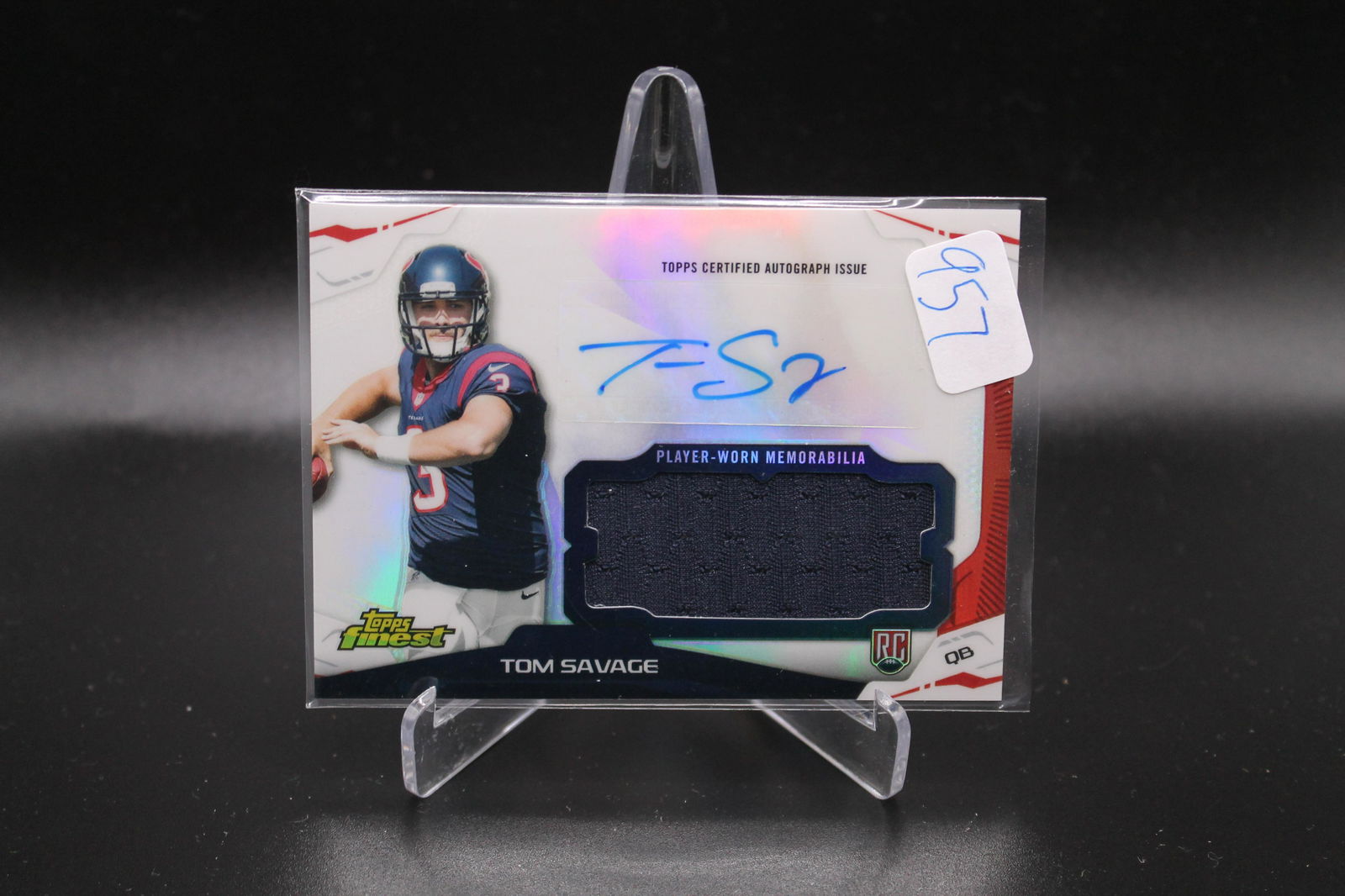 Tom Savage Topps Finest Auto/Patch (1 of 1)