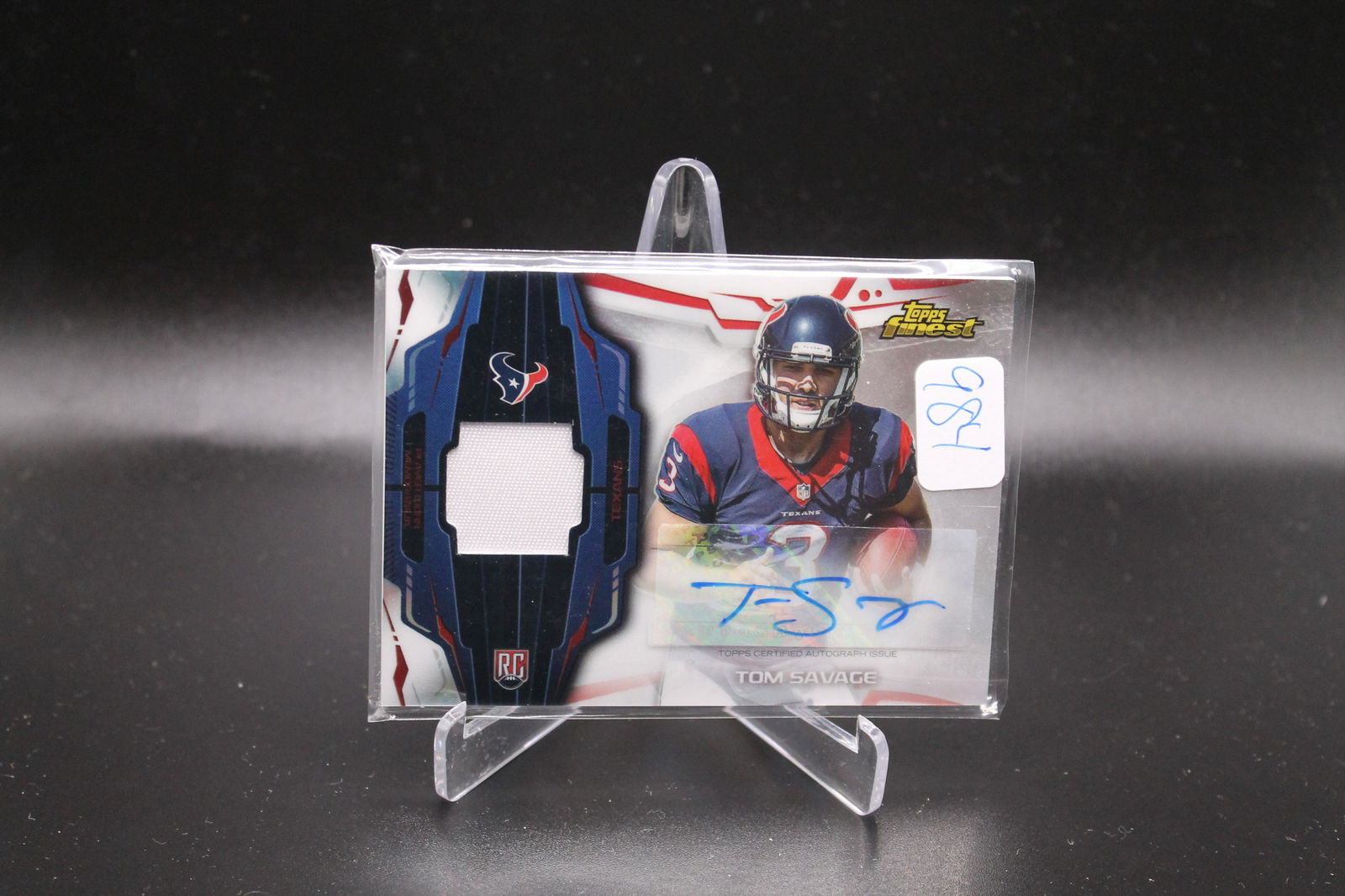 Tom Savage Topps Finest Patch/Auto Rookie (1 of 1)