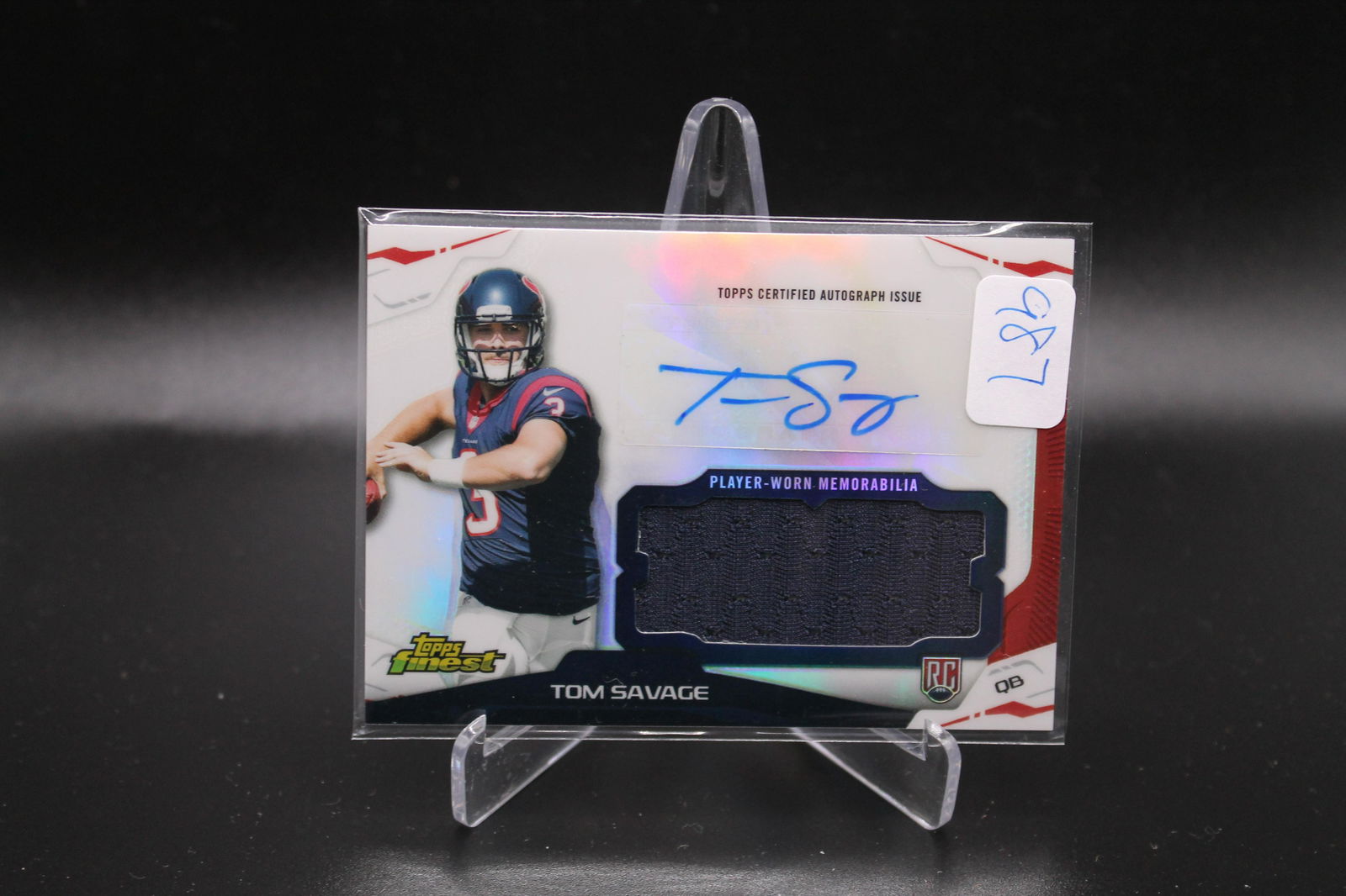 Tom Savage Topps Finest Patch/Auto Rookie (1 of 1)