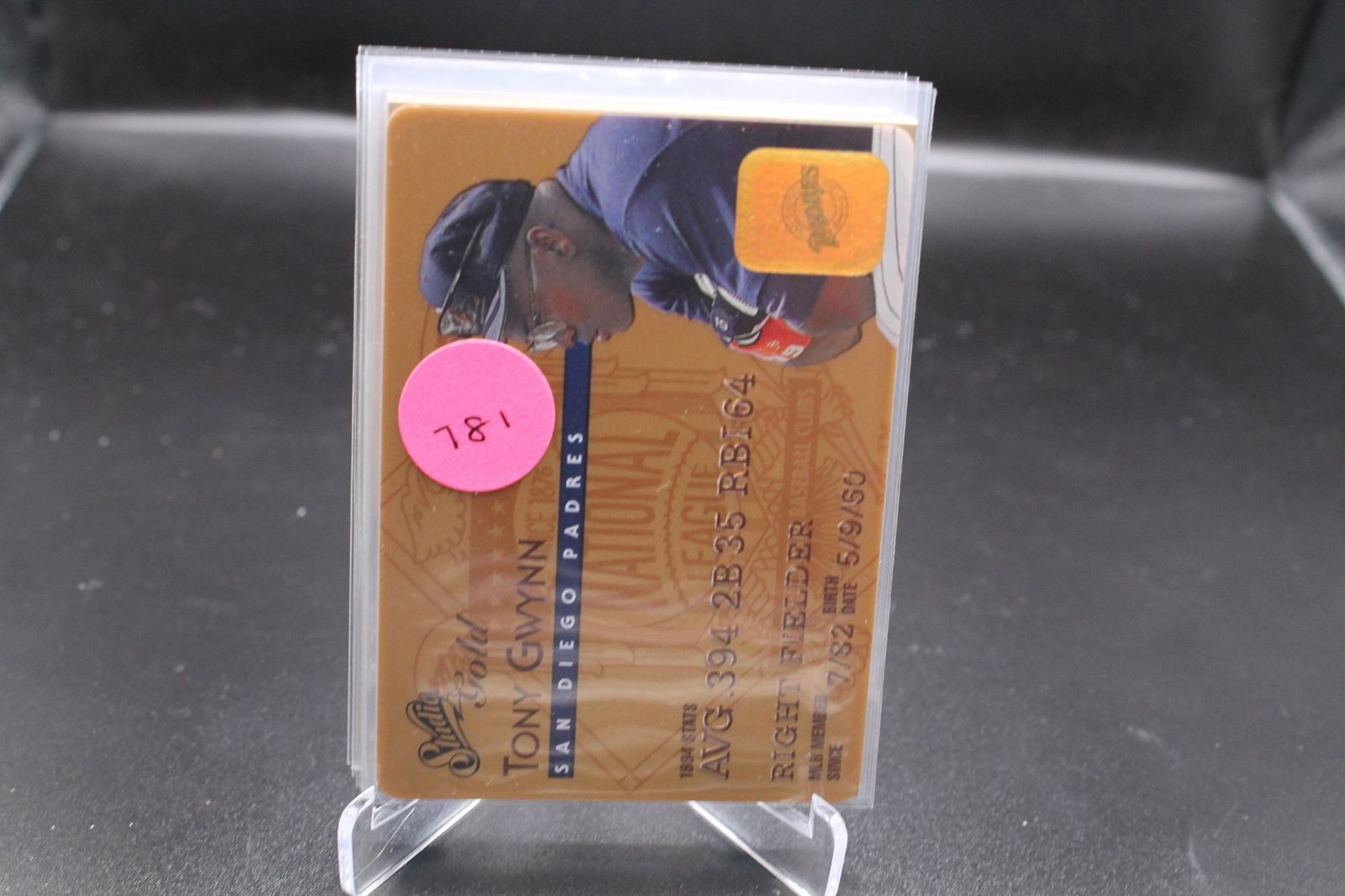 Tony Gwynn Studio: Baseball Card