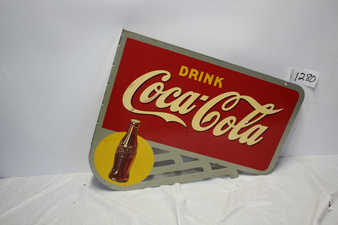 Coca Cola DSP flange, hanging 1962 24" X 20" (1 of 3)