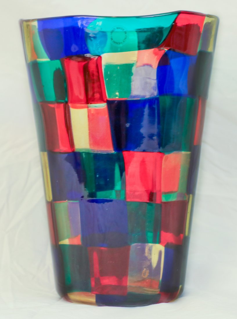 Fulvio Bianconi Pezzato Glass Vase for Venini, Italy (1 of 11)