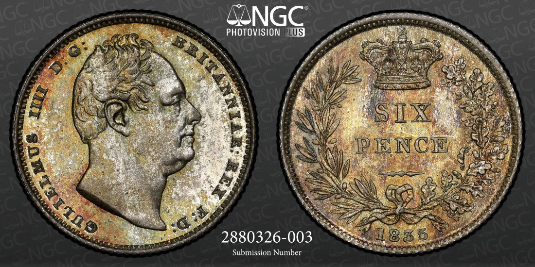 1835 Great Britain 6 Pence Reeded Edge Proof, NGC PF66- TOP POP! (1 of 3)