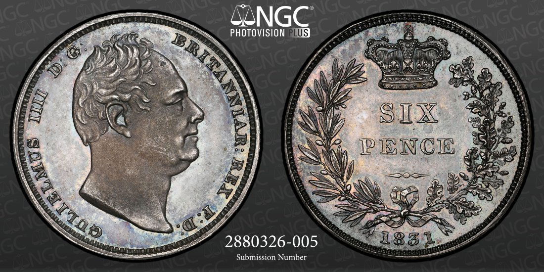 1831 Great Britain 6 Pence Plain Edge Proof, NGC PF63+ CAMEO (1 of 3)