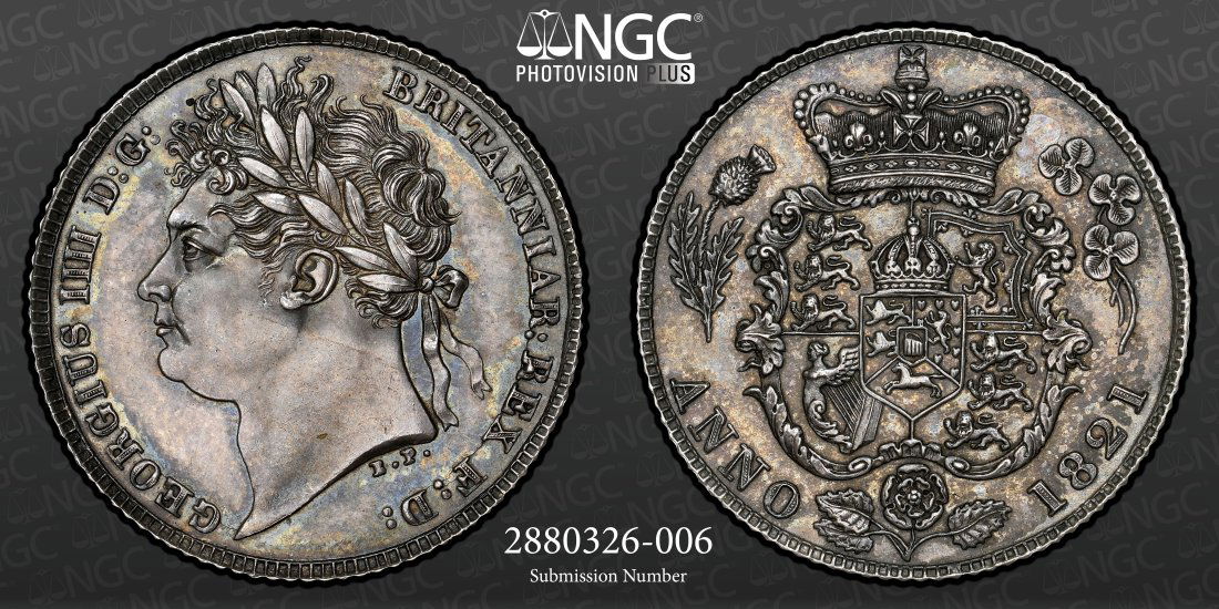 1821 Great Britain 6 Pence, NGC MS62 (1 of 3)