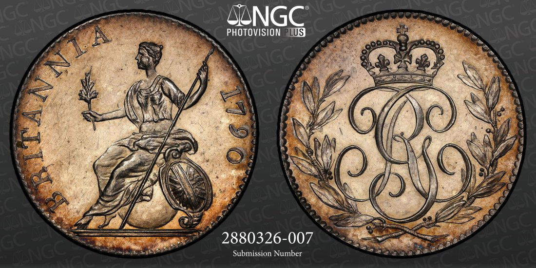 1790 Great Britain 6 Pence "Bull-2219 ESC-1645" Silver Pattern Proof, NGC PF63 (1 of 3)