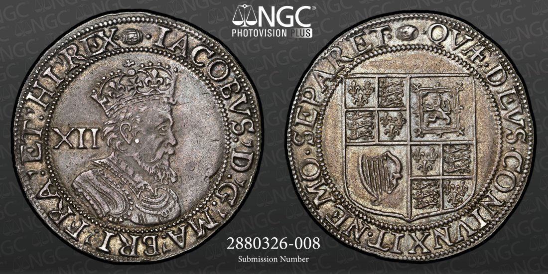 1615-16 England James I 1 Shilling, NGC AU58- TOP POP! (1 of 5)