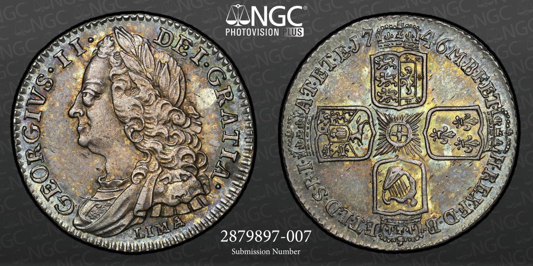 1746 Lima Great Britain 6 Pence, NGC MS62 (1 of 3)