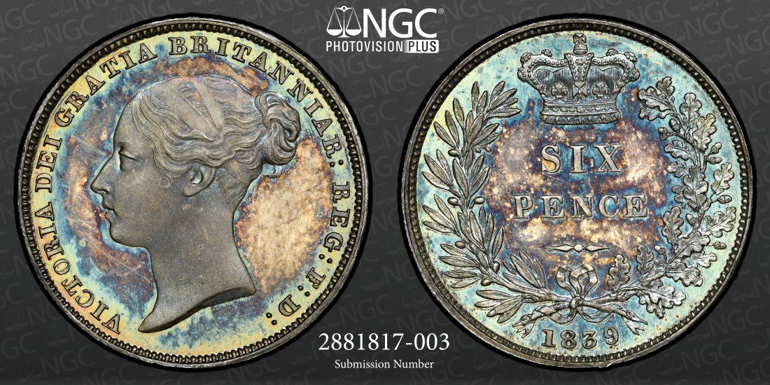 1839 Great Britain 6 Pence Plain Edge Proof, NGC PF65 CAMEO (1 of 3)