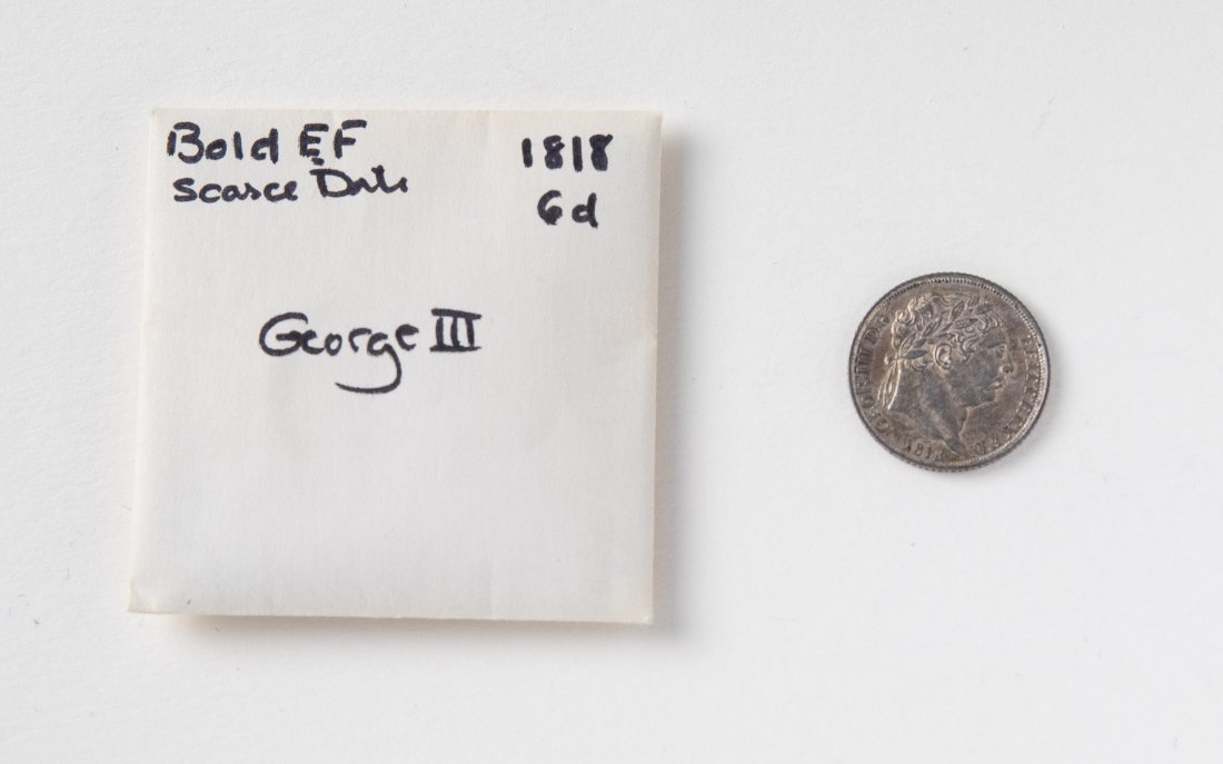 1818 Great Britain George III 6 Pence, Scarce Date! (1 of 4)