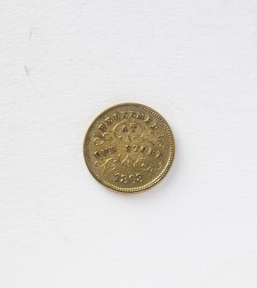 1863 United States Civil War Token- Robinson & Ballou Grocers, Troy NY (1 of 2)