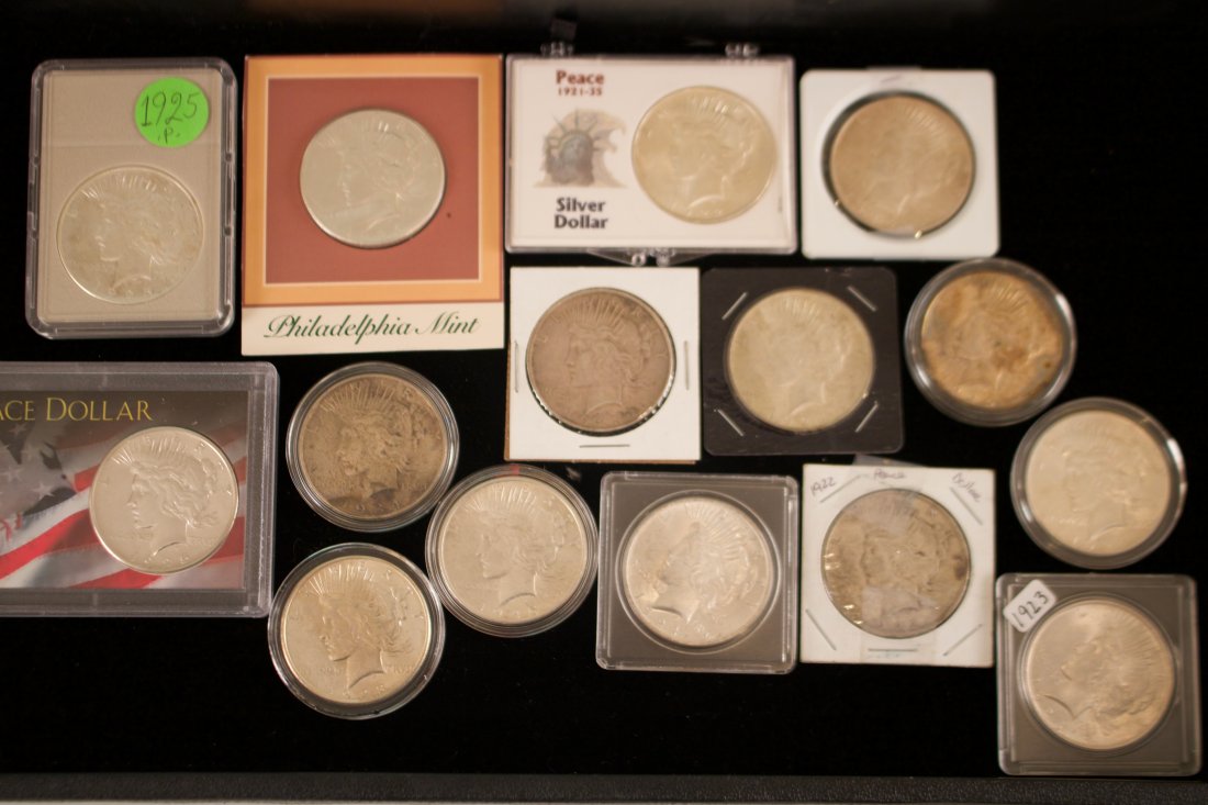 Fifteen (15) United States Peace Dollars (1 of 2)