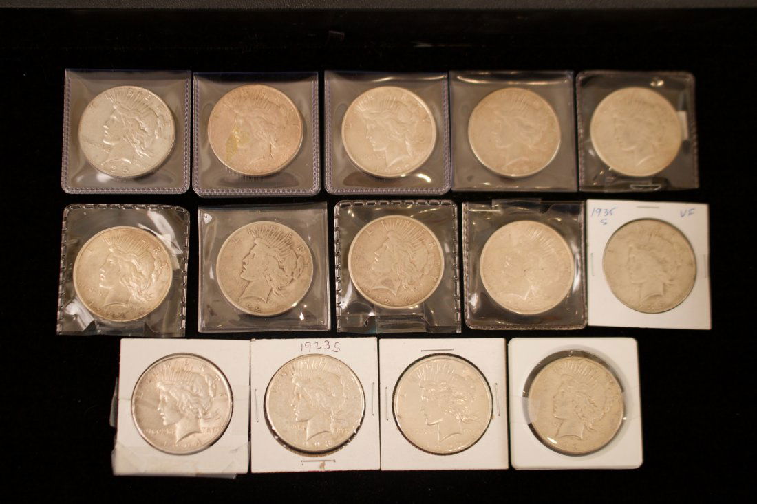 Fourteen (14) United States Peace Dollars (1 of 2)