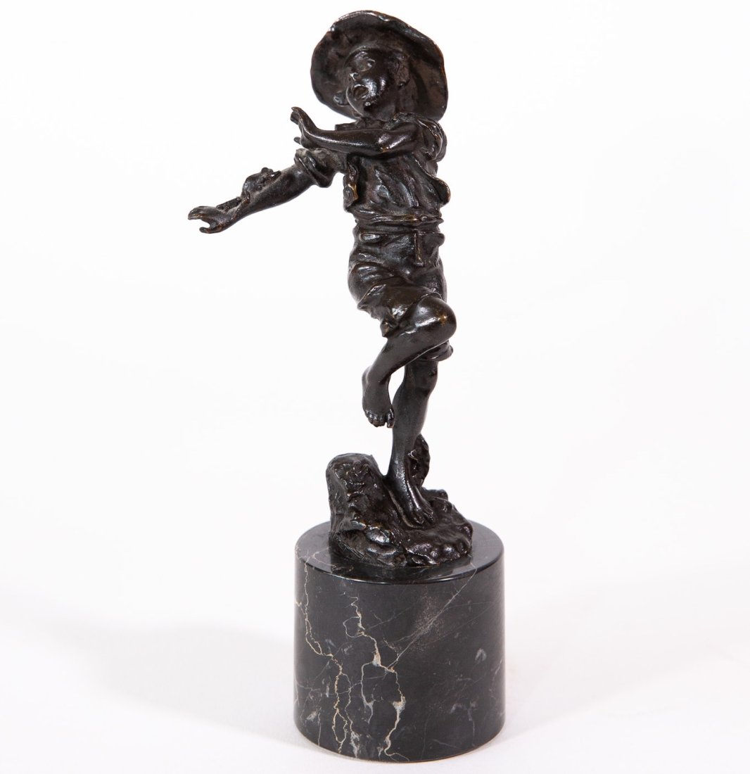 Carl Kauba (Austrian/American, 1865-1922)  Bronze Boy with Frog (1 of 8)