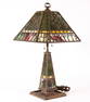 Bradley & Hubbard (Attr.) Slag Glass Lamp & Base