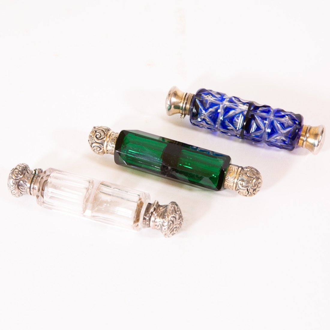 Three Antique Victorian Double Perfume Bottles (1 of 7)