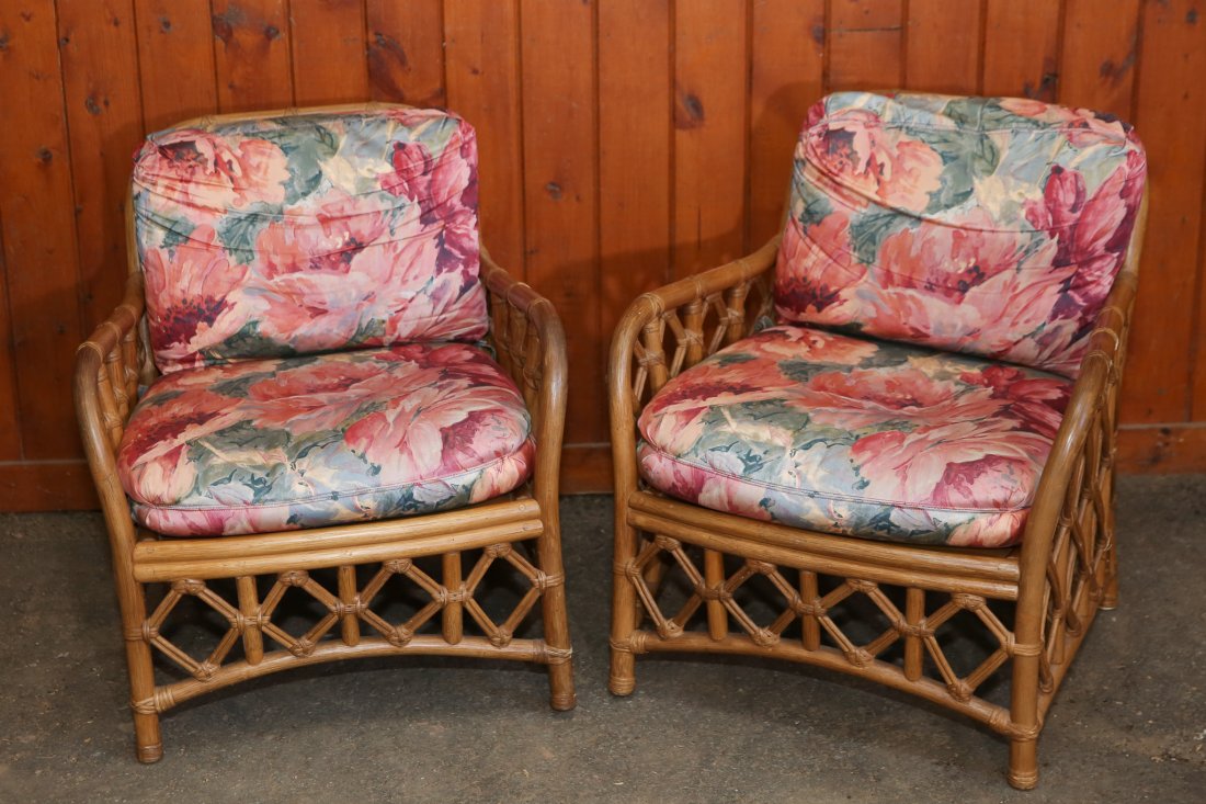 Ficks Reed Bamboo & Rattan Arm Chairs, a pair (1 of 10)