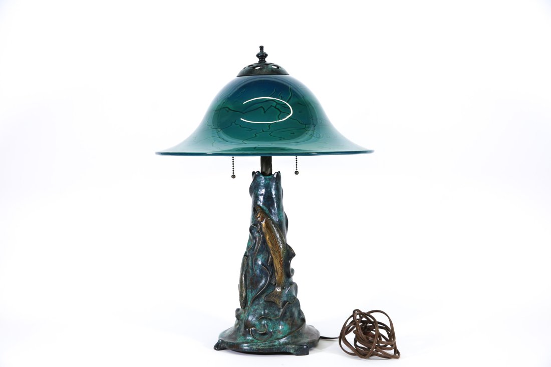 Original K Dahl Glass Studio Lamp with Bronze Base (1 of 12)