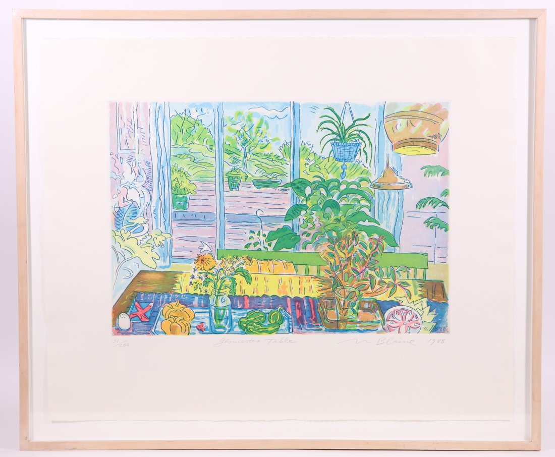 Nell Blaine Aquatint, Titled 'Gloucester Table' (1 of 6)