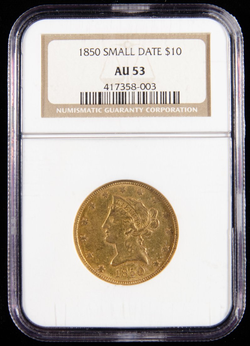 1850 United States $10 Liberty Head NGC AU53 Small Date (1 of 4)