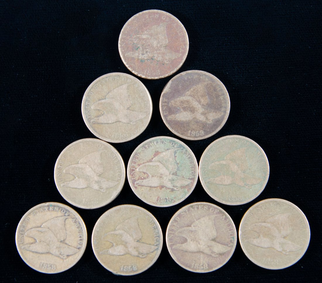 Ten (10) United States Flying Eagle Cents (1 of 2)