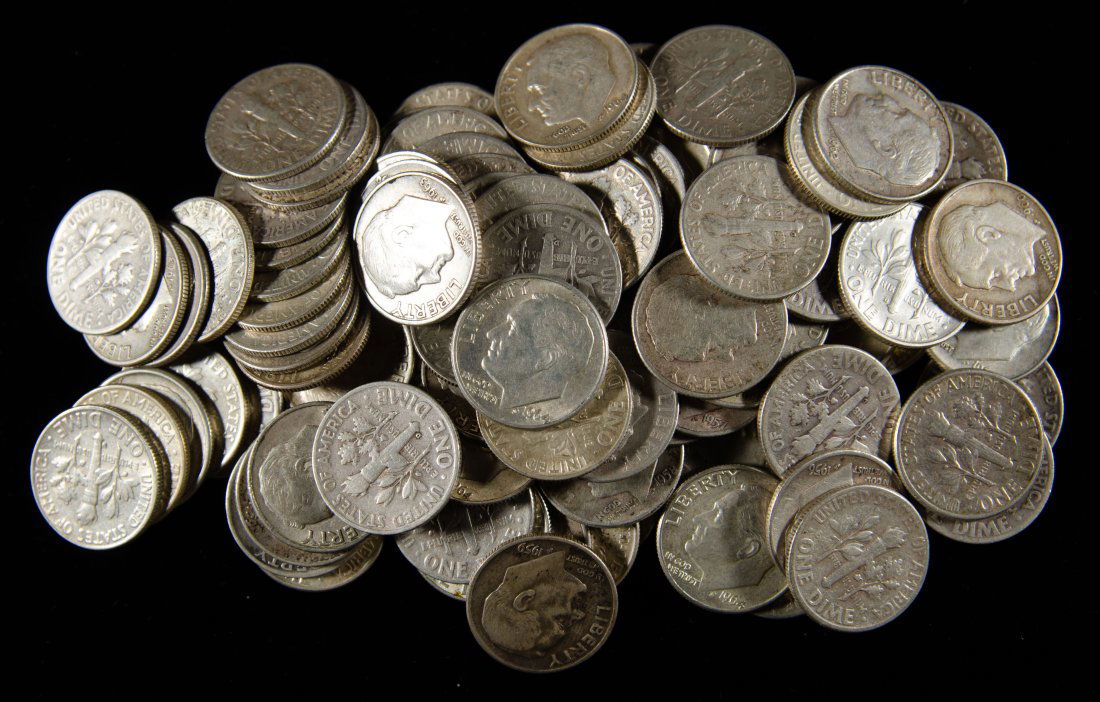 $10 Face Value United States 90% Silver Roosevelt Dimes (1 of 2)