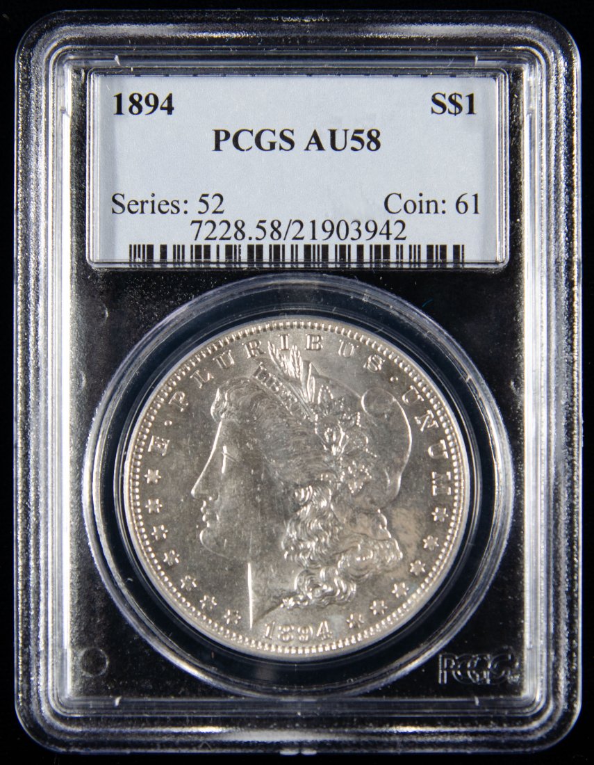 1894 United States Morgan Silver Dollar PCGS AU58 - Key Date! (1 of 4)