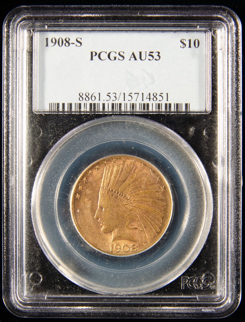 1908-S United States $10 Indian PCGS AU53 (1 of 4)