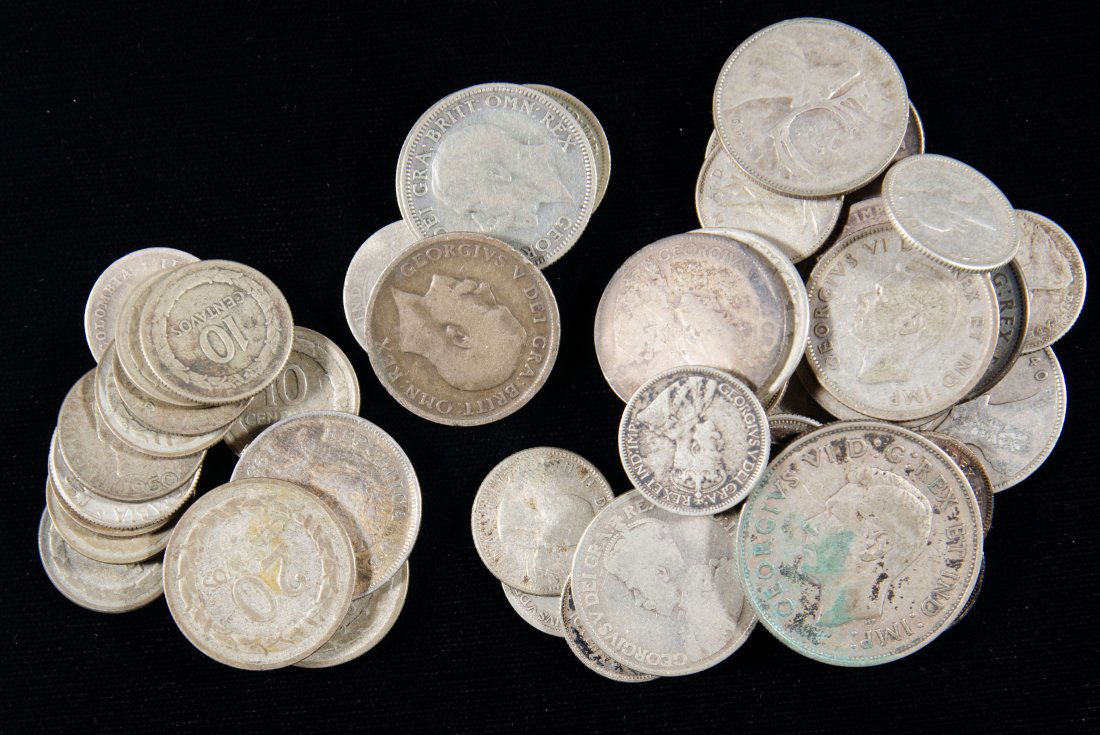 Mixed Foreign Silver Grouping (Early Canada, Colombia, Great Britain) (1 of 2)