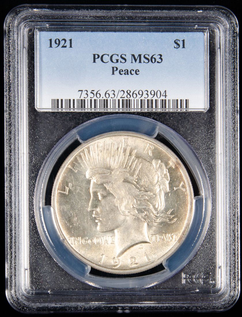 1921 United States Silver Peace Dollar PCGS MS63 High Relief- Key Date (1 of 3)