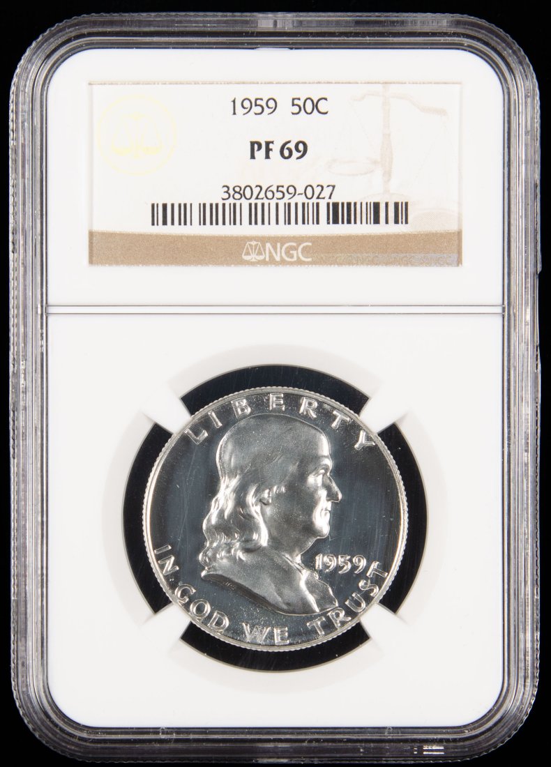 1959 United States Proof Ben Franklin Half Dollar NGC PF69 (1 of 4)