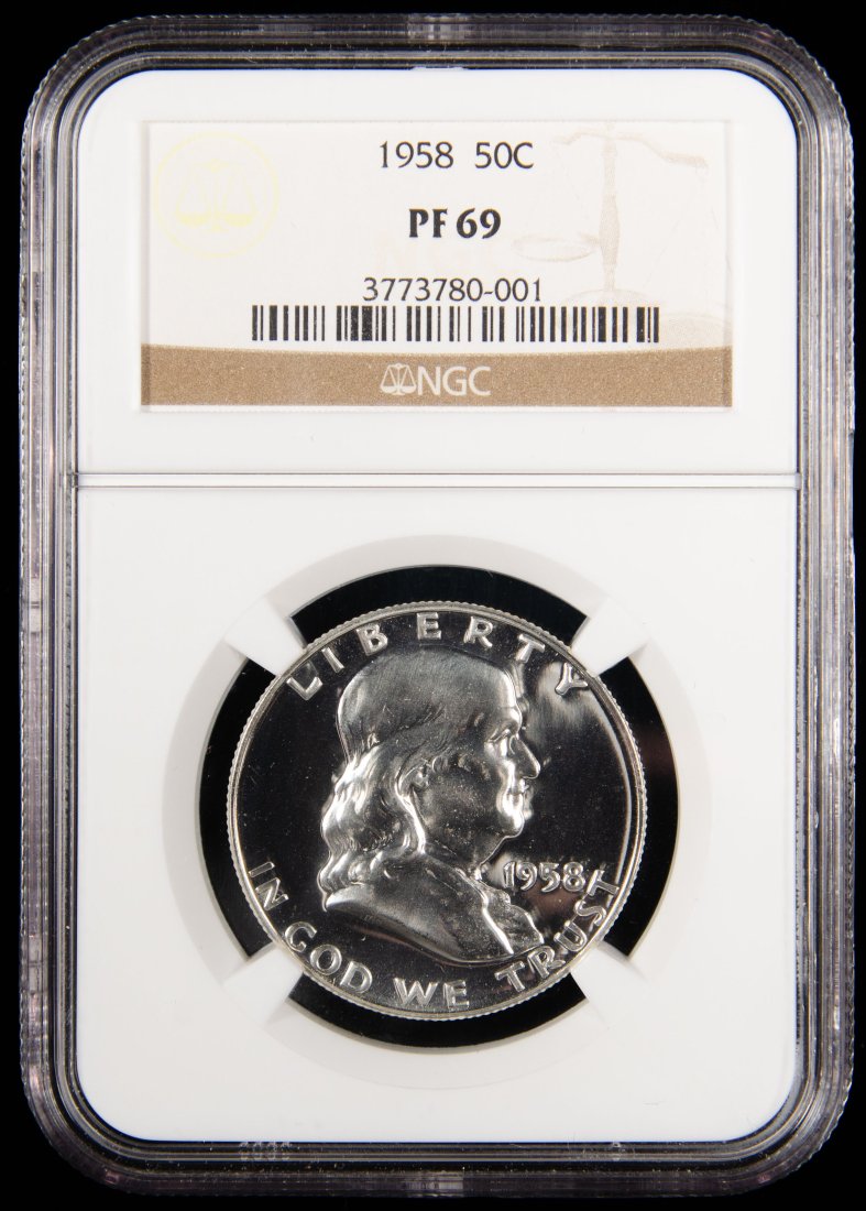 1958 United States Proof Ben Franklin Half Dollar NGC PF69 (1 of 3)