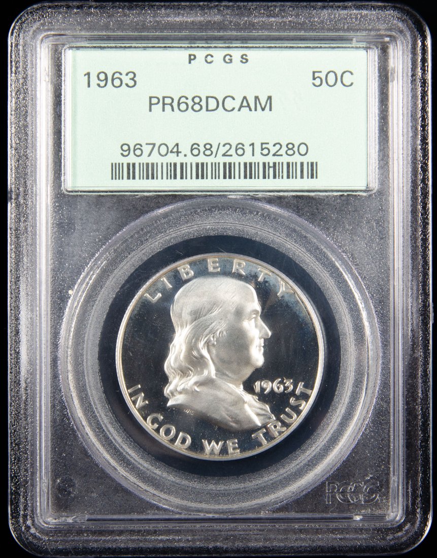 1963 United States Proof Ben Franklin Half Dollar PCGS PR68DCAM OGH (1 of 3)