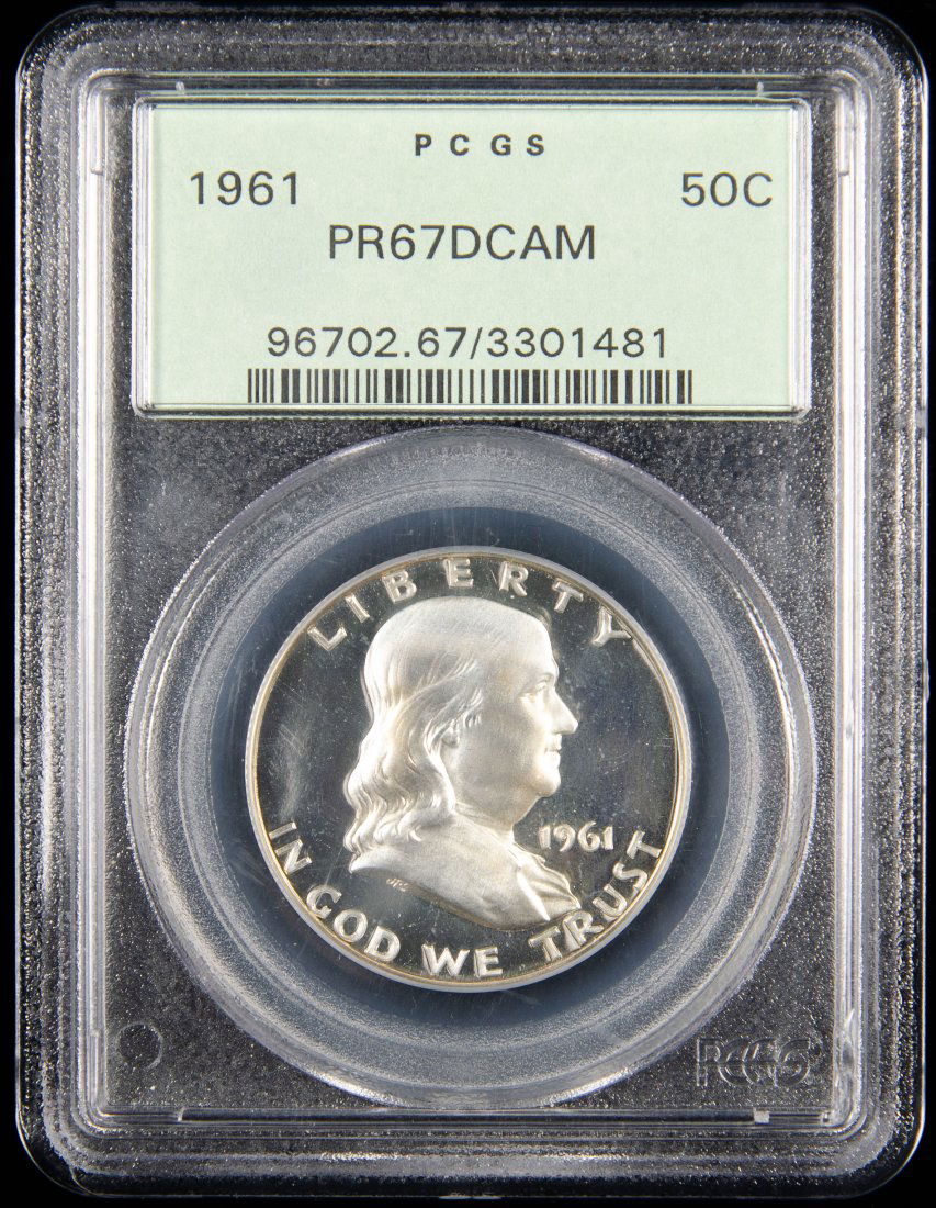 1961 United States Proof Ben Franklin Half Dollar PCGS PR67DCAM OGH (1 of 3)