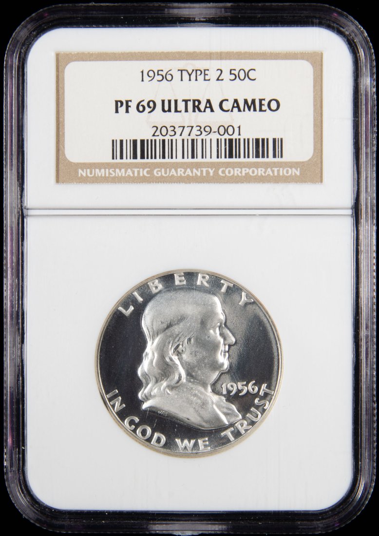 1956 United States Proof Ben Franklin Half Dollar NGC PF69 Ultra Cameo (1 of 3)