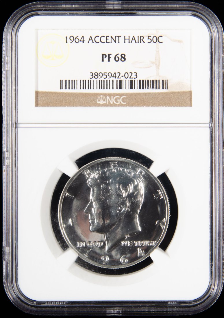1964 United States Proof JFK Half Dollar PF68 Accented Hair (1 of 3)