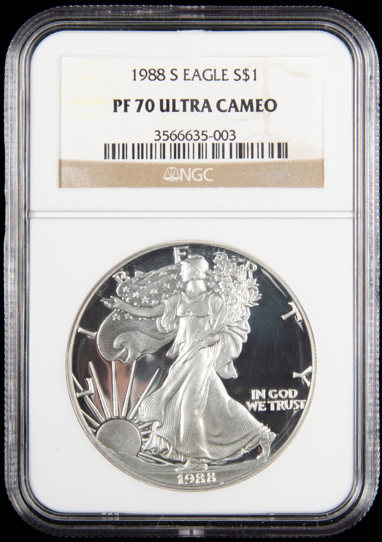1988-S United States 1oz Silver Eagle Proof NGC PF70 Ultra Cameo (1 of 3)