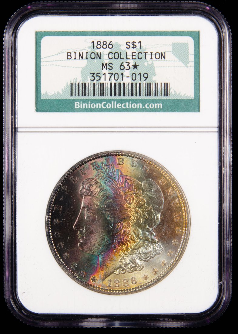 1886 United States Morgan Silver Dollar NGC MS63* - (Monster Toner)Ex Binion (1 of 3)