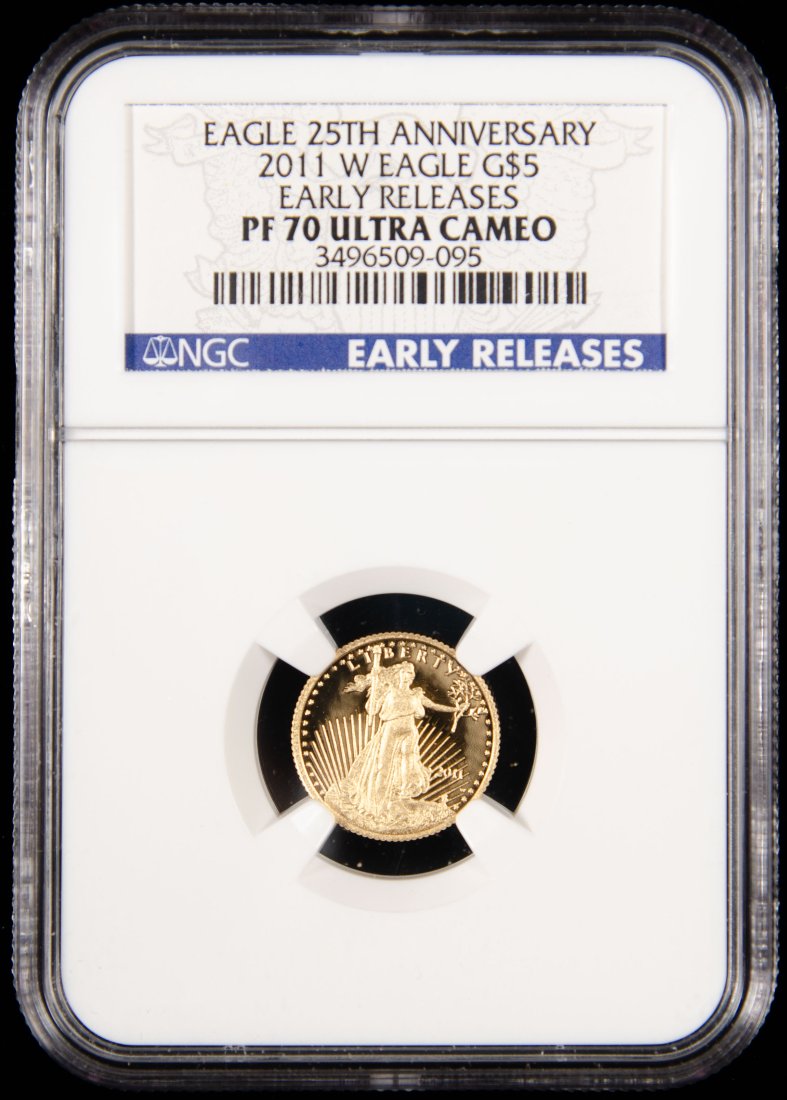 2011-W United States $5 Gold Eagle Proof 1/10oz NGC PF70 Ultra Cameo (1 of 3)