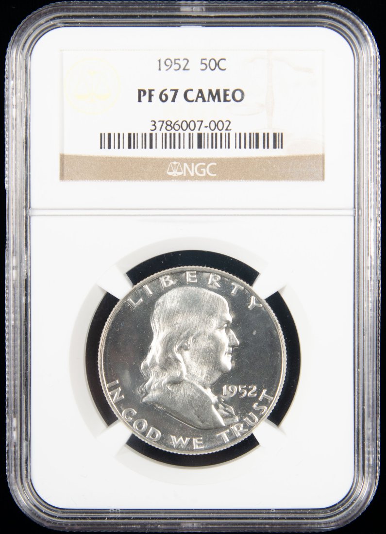 1952 United States Ben Franklin Proof Half Dollar NGC PF67 Cameo (1 of 3)